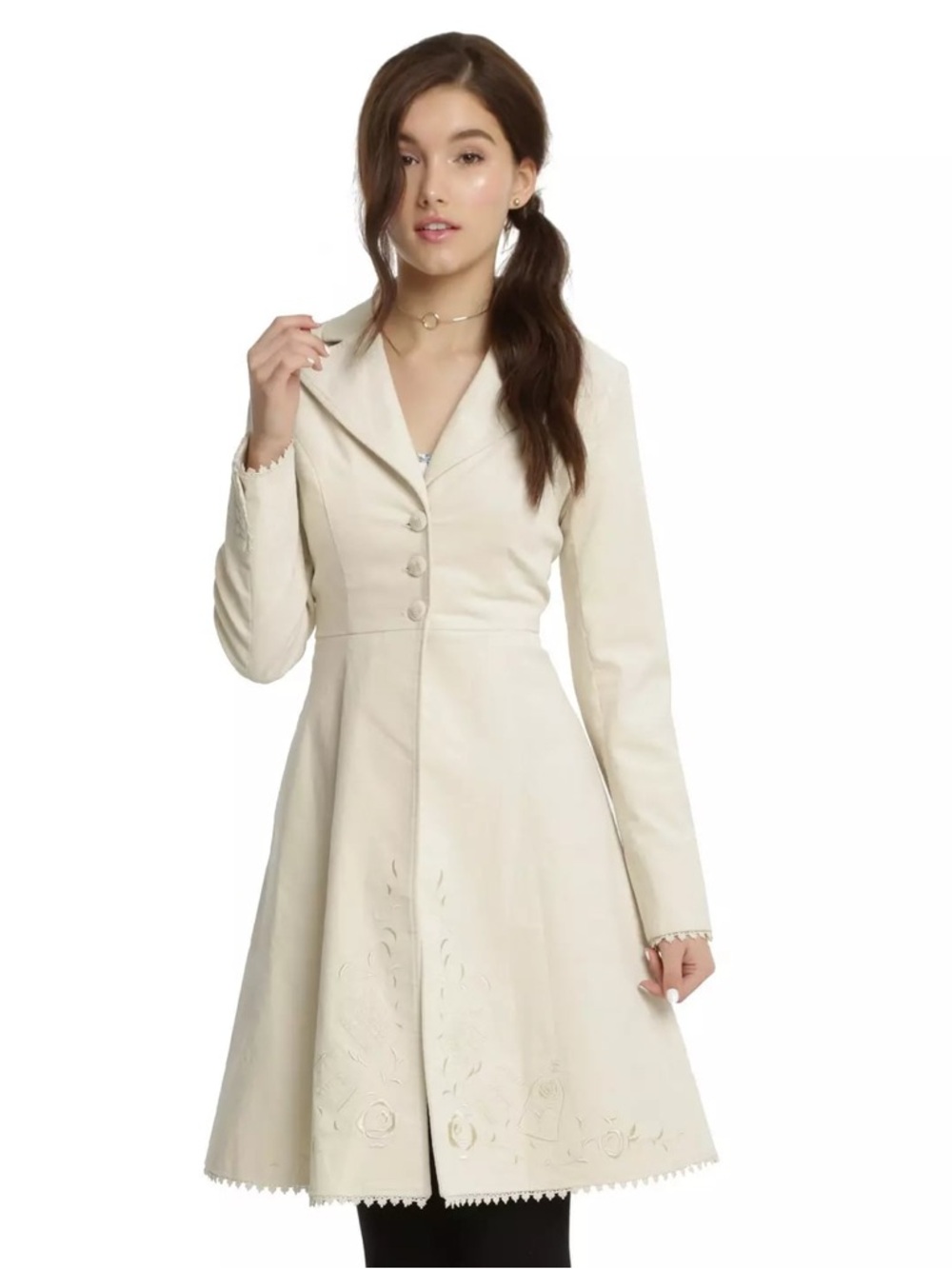 Beauty and the Beast | Belle Hot Topic Cream Fit-and-Flare Dress Coat